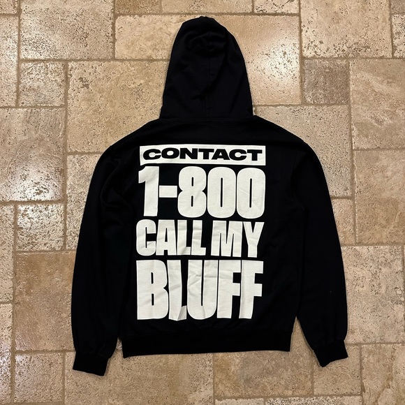 Pusha T 1-800 Call My Bluff Its Almost Dry Black Hoodie - Picture 9 of 10